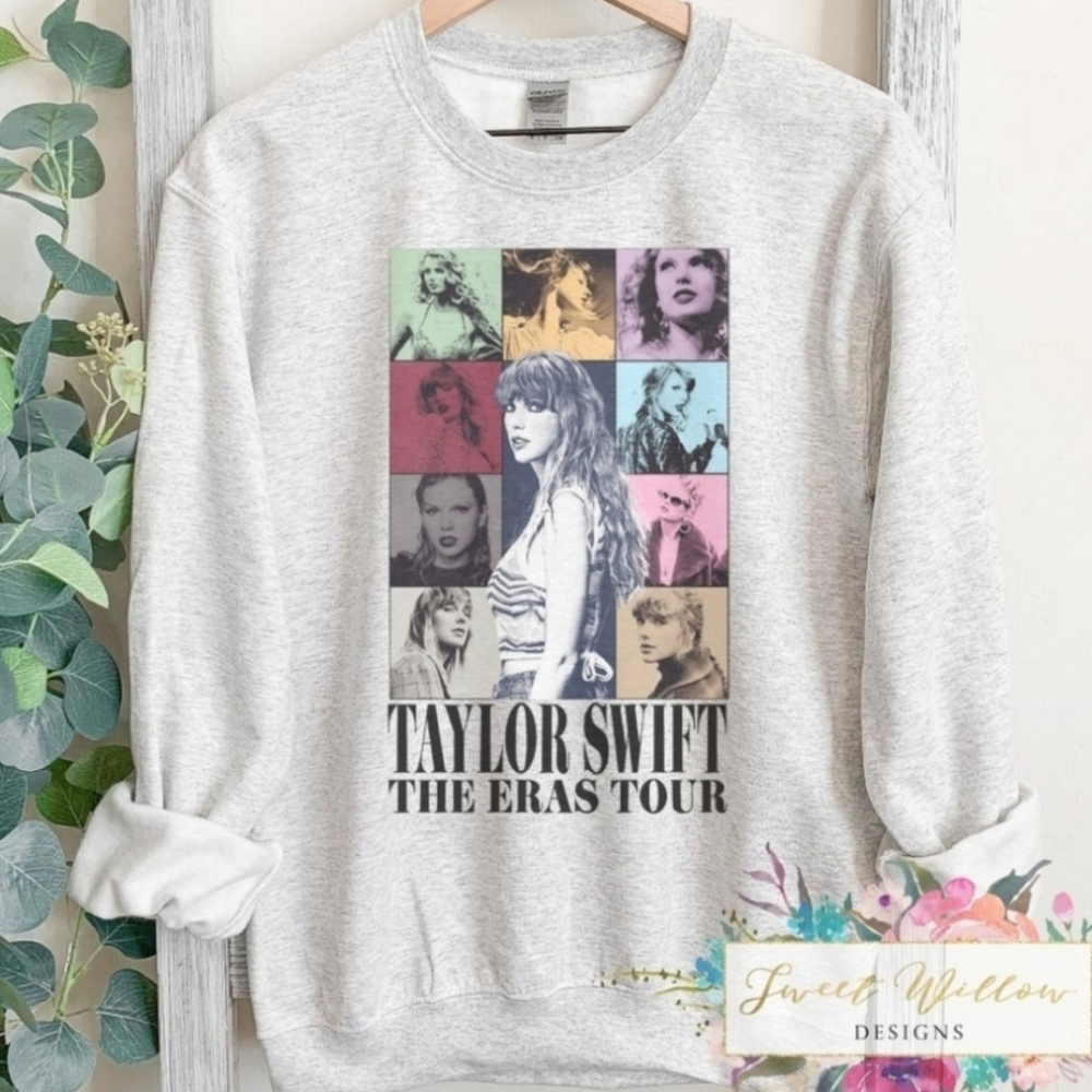YOUTH Taylor Swift The Eras Tour Cozy Graphic Crewneck Sweatshirt NEW